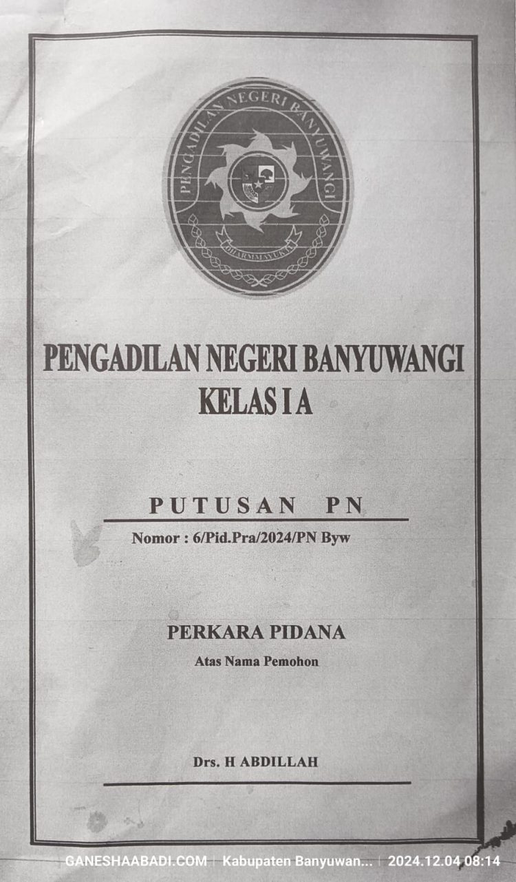 Kontroversi Penegakan Hukum Kasus Korupsi Mamin Fiktif di Banyuwangi