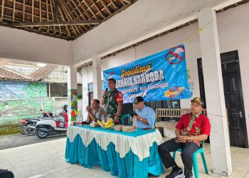 Babinsa Desa Sambimulyo Hadiri Sosialisasi Bahaya Narkoba di Kedungrejo