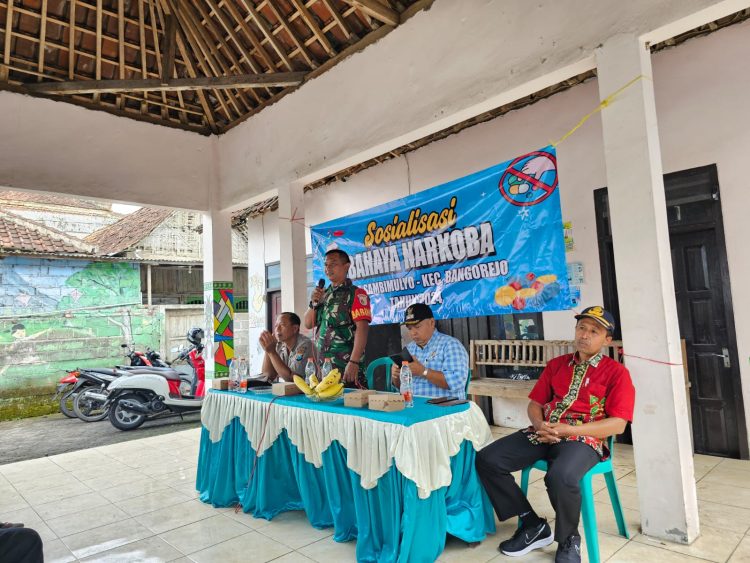 Babinsa Desa Sambimulyo Hadiri Sosialisasi Bahaya Narkoba di Kedungrejo
