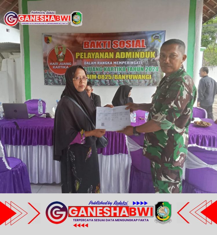 Bakti Sosial Pelayanan Adminduk Meriahkan Hari Juang Kartika ke-79 di Koramil 14/Kabat