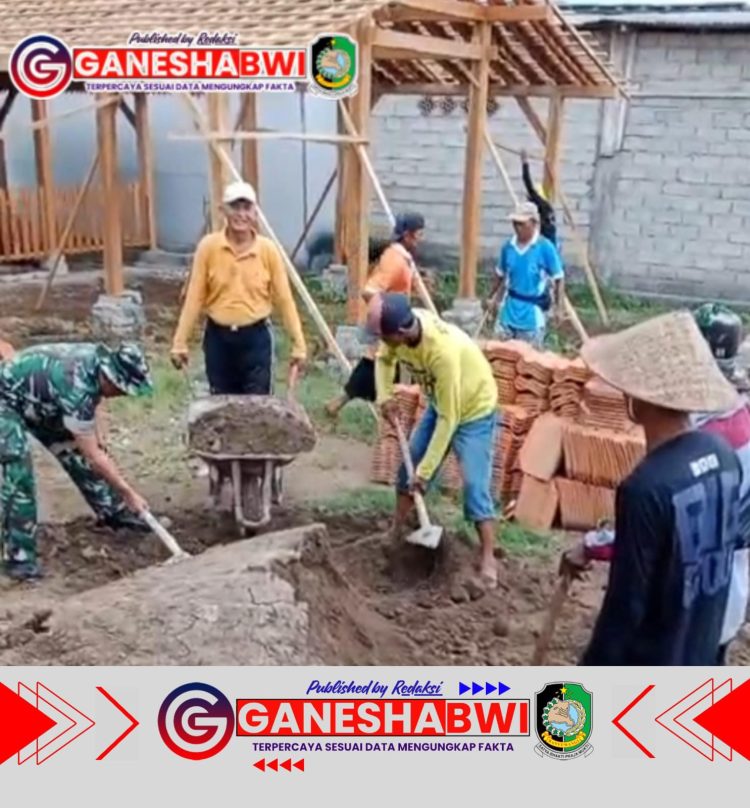 Karya Bakti TNI dan Warga untuk Pengurukan Pujasera di Balai Dusun Sumberjambe
