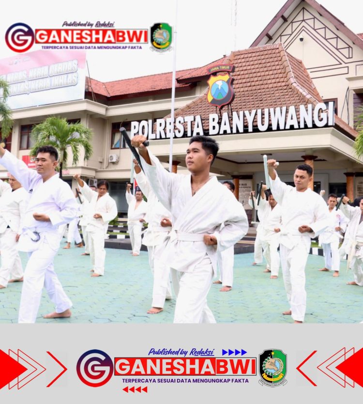Asah Kemampuan, Personel Polresta Banyuwangi Lakukan Latihan Beladiri