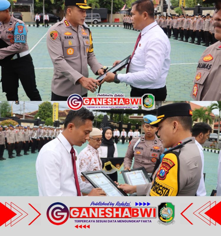 Kapolresta Banyuwangi Anugerahkan Penghargaan kepada Personel dan Warga Berprestasi