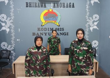 Prajurit Kowad Kodim 0825/Banyuwangi Ikuti Rakorbin Terpusat 2024 Secara Virtual