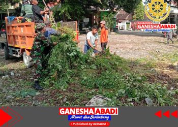 Tingkatkan Kebersihan, Koramil 03/Serengan Gelar Kerja Bakti Bersama Warga