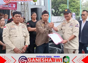 Ormas Macan Asia PAC Genteng Resmi Dilantik Meski Diguyur Hujan