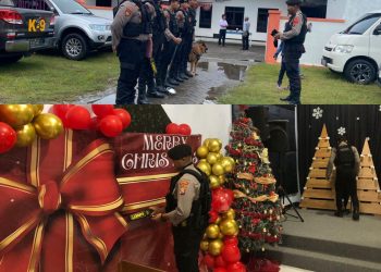 Polresta Banyuwangi Pastikan Keamanan Gereja dengan Sterilisasi dan K-9 Jelang Natal 2024