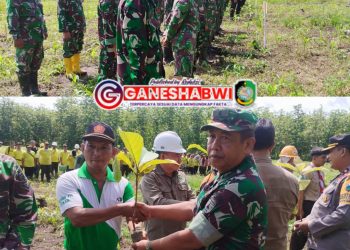 Kasdim 0825 Banyuwangi dan Perhutani Hijaukan Hutan Purwoharjo dengan Penanaman Pohon Jati