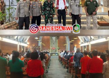 Kodim 0825 Banyuwangi Amankan Misa Natal di Gereja Kristus Raja Genteng