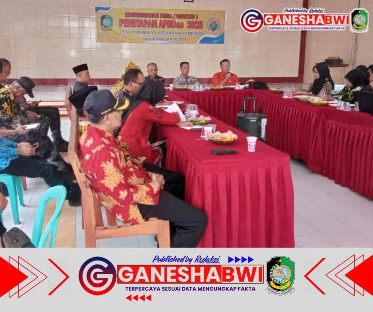 Babinsa Koramil 0825/06 Gambiran Hadiri Musrenbangdes di Desa Yosomulyo