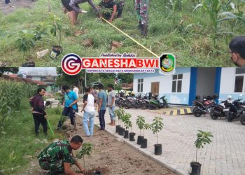 Danramil 12 Rogojampi Pimpin Penanaman 24 Pohon Alpukat di SPPG