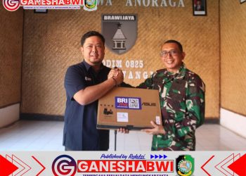 Kodim 0825 Banyuwangi Terima Dukungan Laptop dari Bank BRI