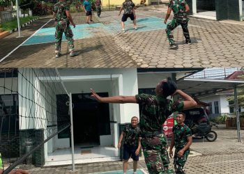 Koramil 0825/11 Pesanggaran Adakan Pertandingan Bola Voli untuk Pererat Solidaritas
