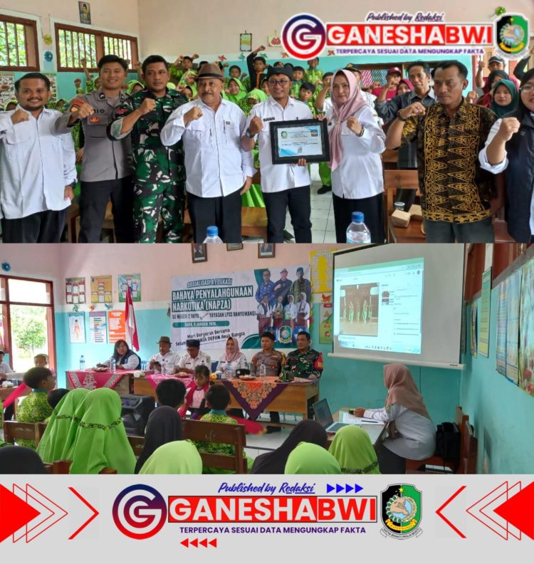 Babinsa Songgon Bersinergi Sosialisasikan Bahaya Narkoba di SDN 2 Bayu
