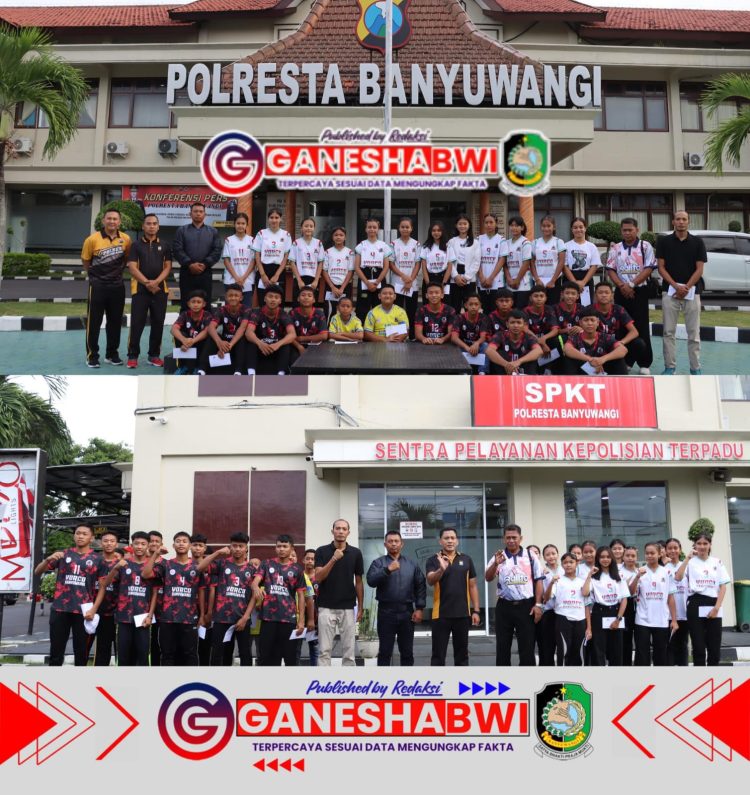 Kapolresta Banyuwangi Melepas Tim Atlet Bola Voli U-15 ke Kejurprov Jawa Timur di Sidoarjo