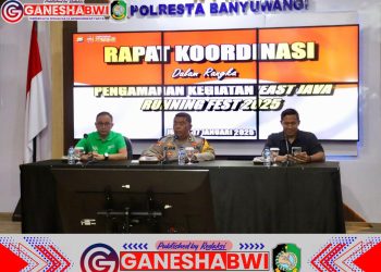 Polresta Banyuwangi Gelar Rakor Pengamanan East Java Running Fest 2025 di Pantai Marina Boom