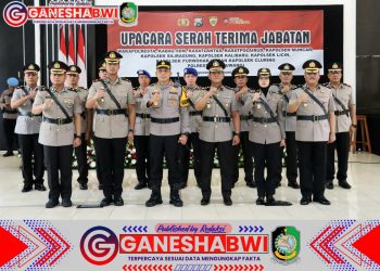Kapolresta Banyuwangi Pimpin Serah Terima Jabatan Pejabat Utama, Kabag, Kasat, dan Kapolsek Jajaran