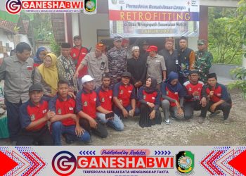 Danramil 0825/17 Muncar Hadiri Peresmian Rumah Aman Gempa Percontohan dari PMI Banyuwangi di Muncar