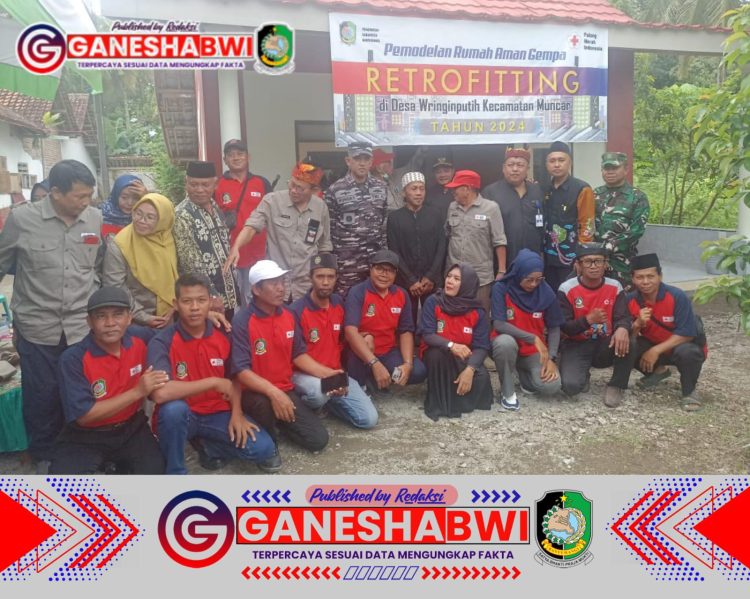 Danramil 0825/17 Muncar Hadiri Peresmian Rumah Aman Gempa Percontohan dari PMI Banyuwangi di Muncar