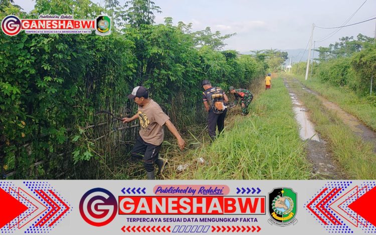 Babinsa Desa Ringintelu Bersama Petani Perbaiki Saluran Irigasi Demi Mendukung Ketahanan Pangan