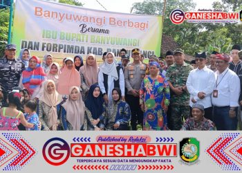 Banyuwangi Berbagi: Kasdim 0825 dan Forkopimda Salurkan Bantuan Sembako di Kalipuro