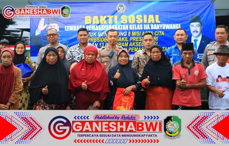 Lapas Banyuwangi Salurkan Bantuan Sosial untuk Warga Kurang Mampu di Kecamatan Licin