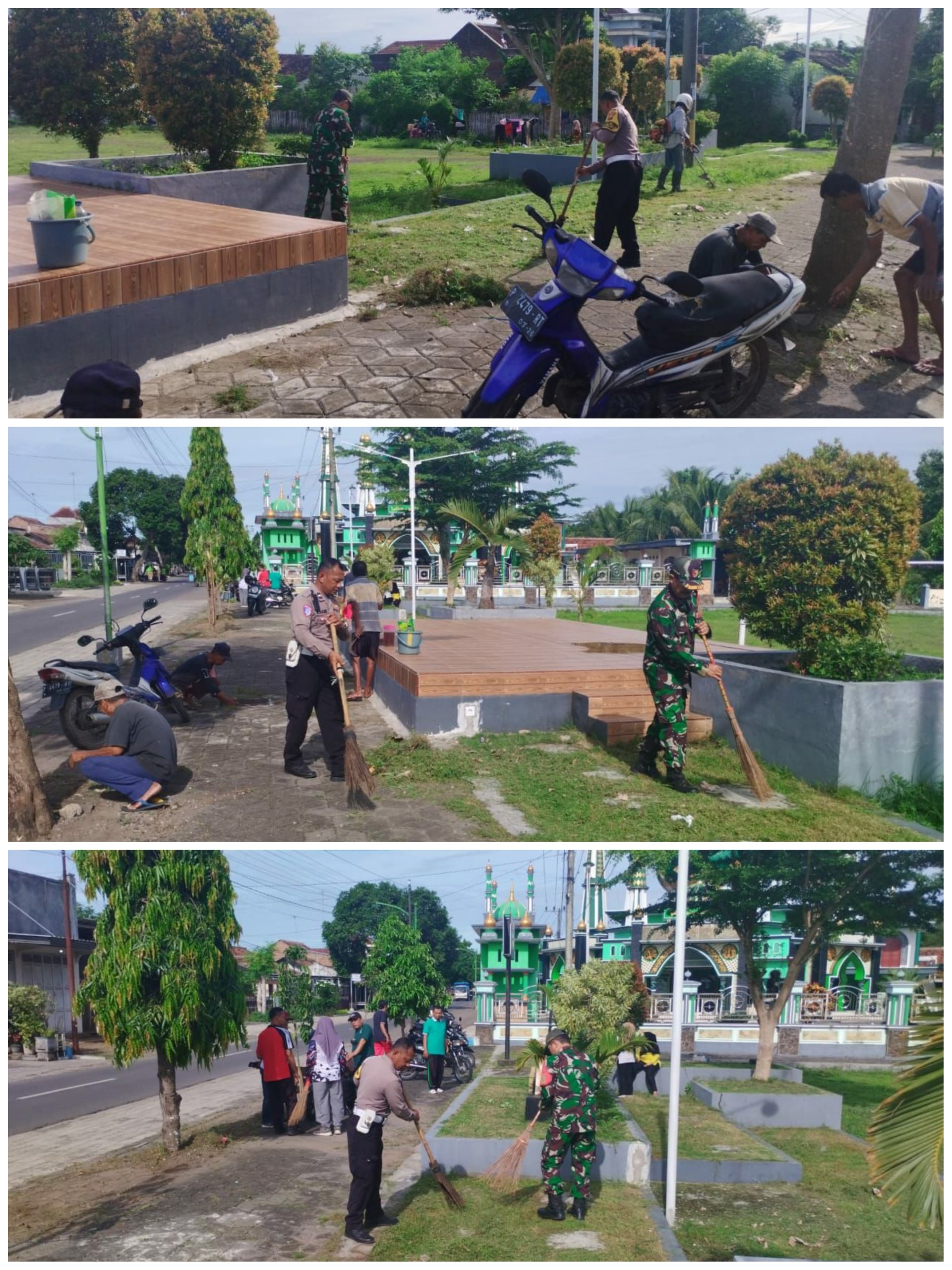 Babinsa Koramil Rogojampi Bersama Warga Gelar Kerja Bakti di Desa Bubuk