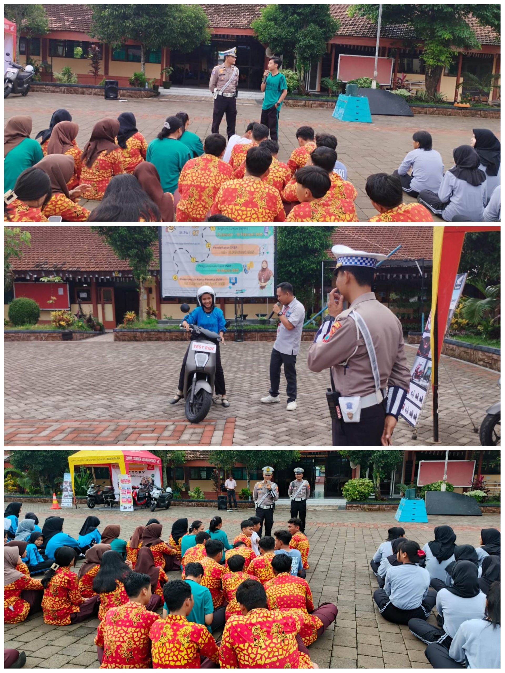 Kanit Lantas Rogojampi Edukasi Siswa SMA Negeri 1 Rogojampi tentang Anti-Kekerasan dan Keselamatan Berlalu Lintas