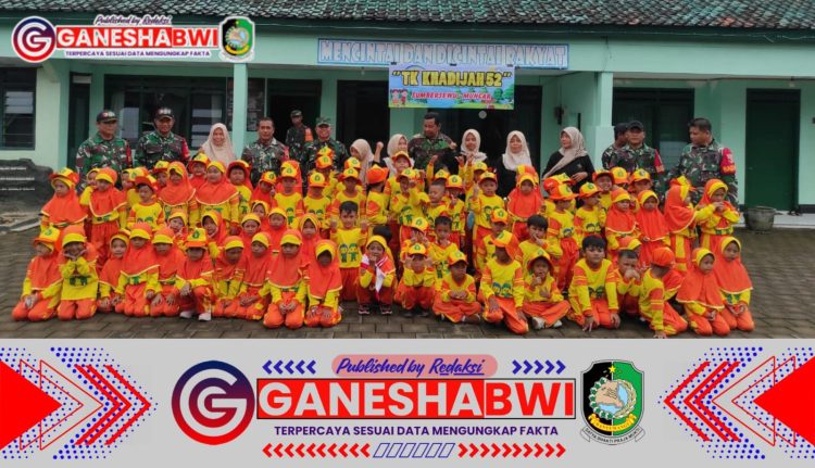 Siswa TK Khadijah 52 Sumbersewu Antusias Kunjungi Koramil 0825/17 Muncar, Kenali Dunia Militer Sejak Dini
