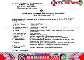 Sunardi Laporkan Dugaan Penipuan Rp2,2 Miliar ke Polresta Banyuwangi