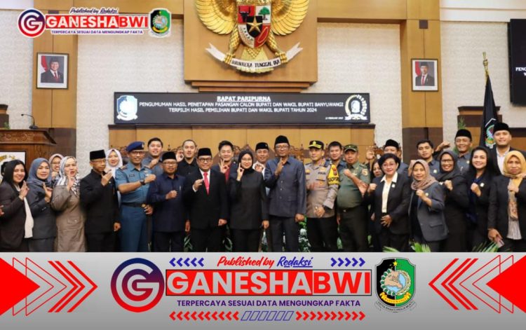 Kasdim 0825/Banyuwangi Hadiri Rapat Penetapan Pasangan Bupati dan Wakil Bupati Terpilih 2025-2030