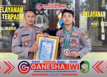 BRIPDA Achmad Lutfi Khoirozi Raih Perunggu di Kejuaraan Nasional Pencak Silat, Polsek Kalibaru Bangga