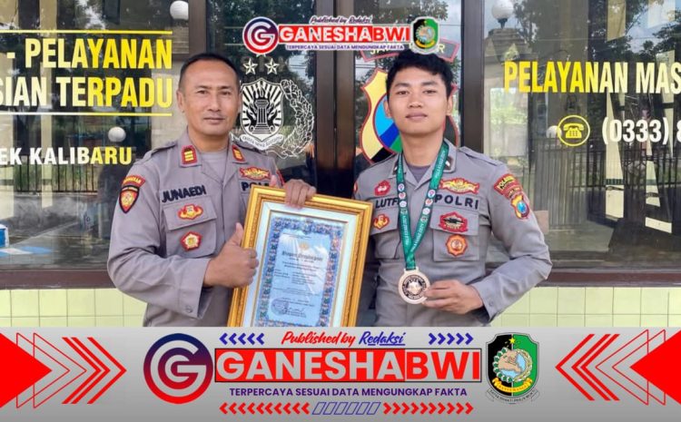 BRIPDA Achmad Lutfi Khoirozi Raih Perunggu di Kejuaraan Nasional Pencak Silat, Polsek Kalibaru Bangga