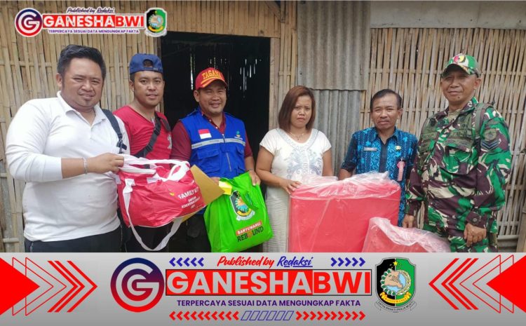 Babinsa Kabat Salurkan Bantuan untuk Korban Puting Beliung di Desa Macan Putih