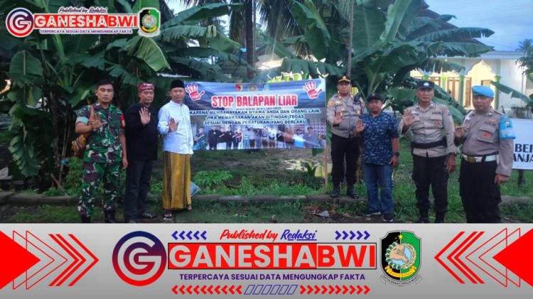 Polsek Kalipuro, TNI, dan Warga Bersinergi Cegah Balap Liar di Banyuwangi