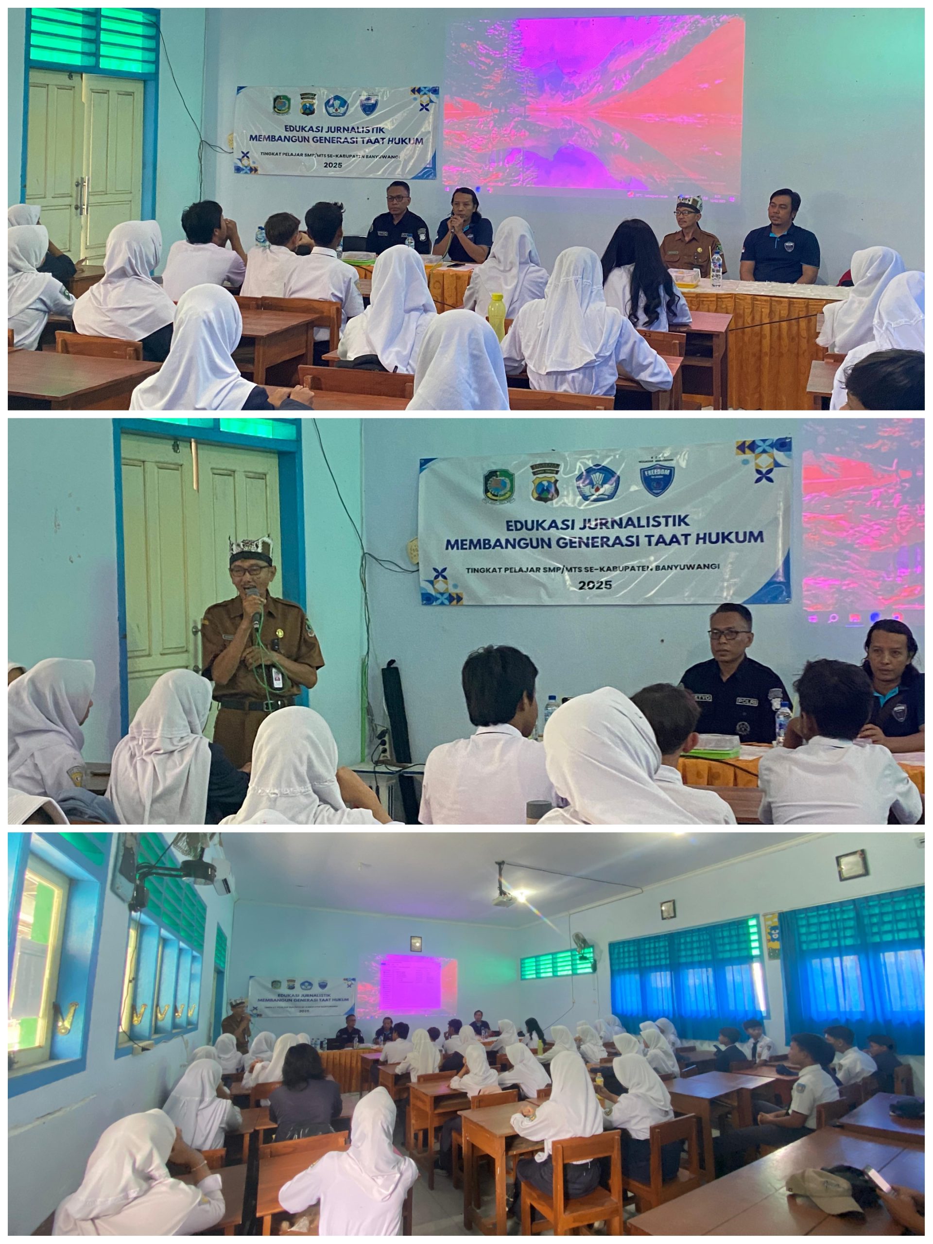 KJJT Banyuwangi dan Polresta Banyuwangi Gelar Edukasi Jurnalistik dan Kesadaran Hukum di SMPN 2 Kalipuro