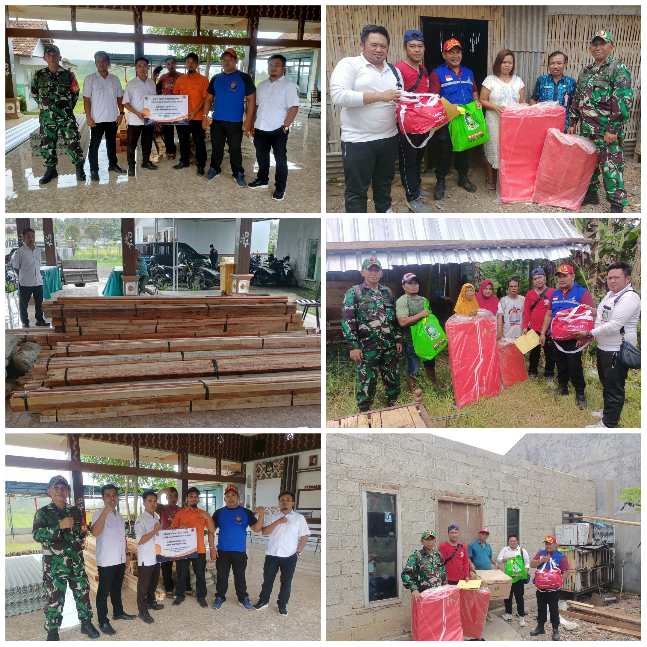 Babinsa Kabat Salurkan Bantuan untuk Korban Puting Beliung di Desa Macan Putih