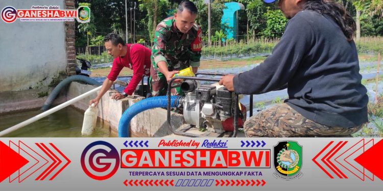 Babinsa Koramil 0825/05 Kalibaru Dampingi Uji Coba Pompa Air Distan, Dukung Ketahanan Pangan