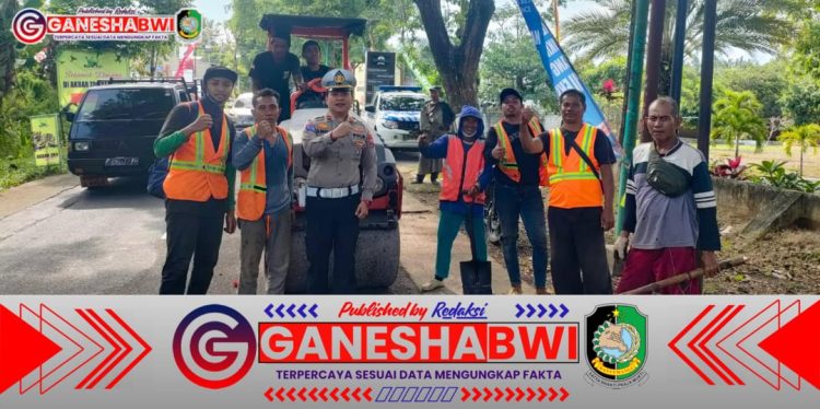 Polresta Banyuwangi dan Instansi Terkait Perbaiki Jalan Rusak, Wujudkan Keselamatan Berkendara