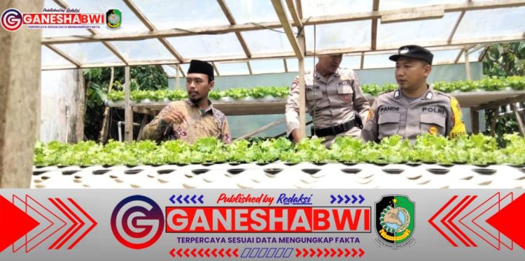 Bhabinkamtibmas Polresta Banyuwangi Dukung Pemanfaatan Pekarangan dengan Hidroponik untuk Ketahanan Pangan