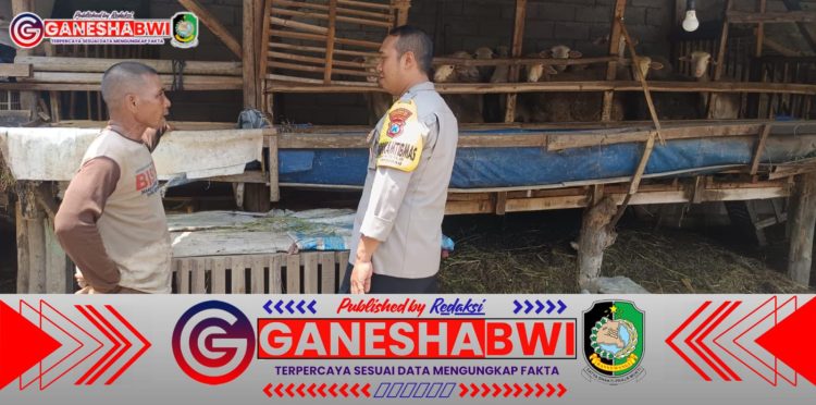 Bhabinkamtibmas Polresta Banyuwangi Dukung Peternak Kambing dalam Program Ketahanan Pangan