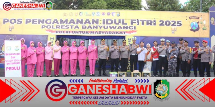 Kapolresta Banyuwangi dan Bhayangkari Bagikan Bingkisan Lebaran kepada Personel Pengamanan Operasi Ketupat Semeru 2025