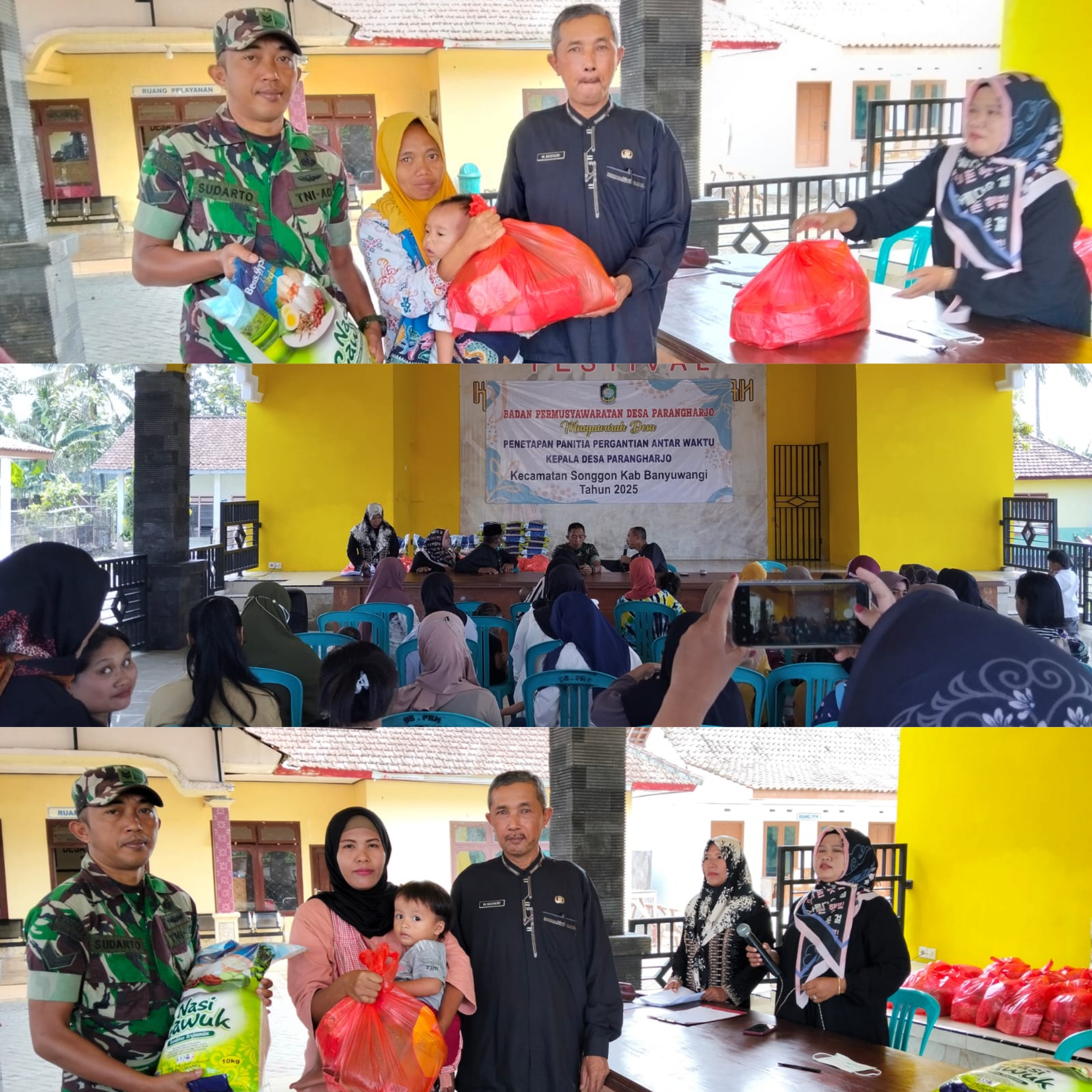 Babinsa Koramil 0825/20 Songgon Dampingi Pembagian Sembako dan Susu untuk Ibu Hamil & Balita di Desa Parangharjo
