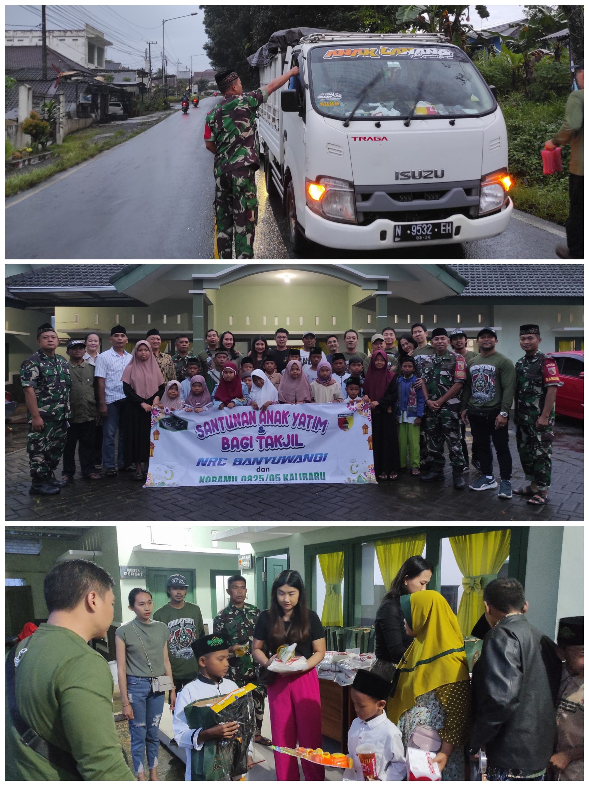 Koramil Kalibaru Bersama NRC Banyuwangi Santuni Anak Yatim dan Berbagi Takjil di Bulan Ramadhan