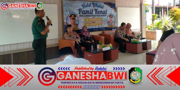 Danramil Bangorejo Hadiri Acara Pamit Kenal Kapolsek dan Halal Bihalal Idul Fitri 1446 H, Perkuat Sinergi TNI-Polri dan Masyarakat