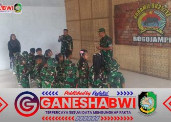 Hangat dan Ceria! TK Kartika IV-75 Gelar Halal Bihalal Bersama Koramil Rogojampi