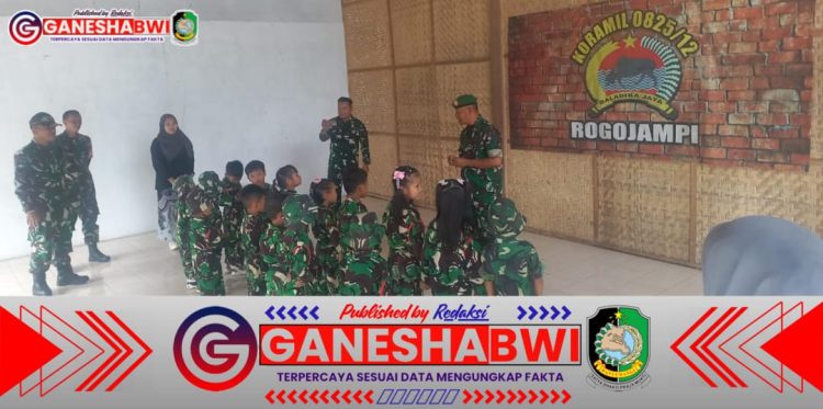 Hangat dan Ceria! TK Kartika IV-75 Gelar Halal Bihalal Bersama Koramil Rogojampi