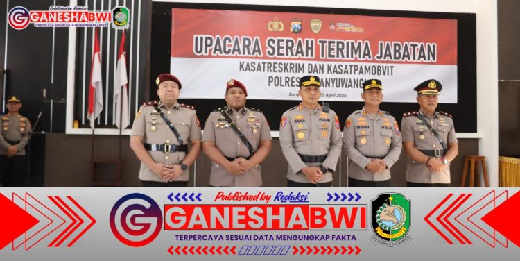 Kapolresta Banyuwangi Pimpin Serah Terima Jabatan Kasat dengan Khidmat