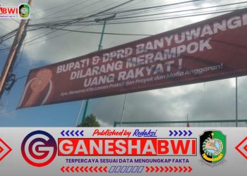Puskaptis Pasang Spanduk Kecam Korupsi, Ingatkan Bupati dan DPRD Banyuwangi