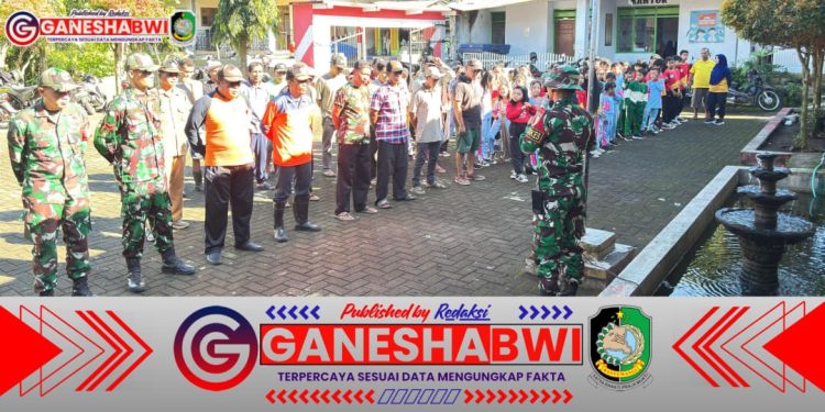 TNI dan Warga Desa Banyuanyar Bersinergi dalam Karya Bhakti dan Pelayanan Kesehatan di SD Negeri 2 Banyuanyar